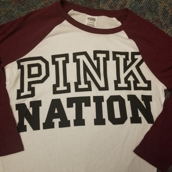 Pink By Victoria Secret Baseball Tee - Picture 2 of 4